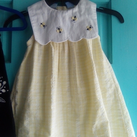 OLD Navy black toddler dress and baby crew yellow gingham dress. Both size 2T - Picture 2 of 15